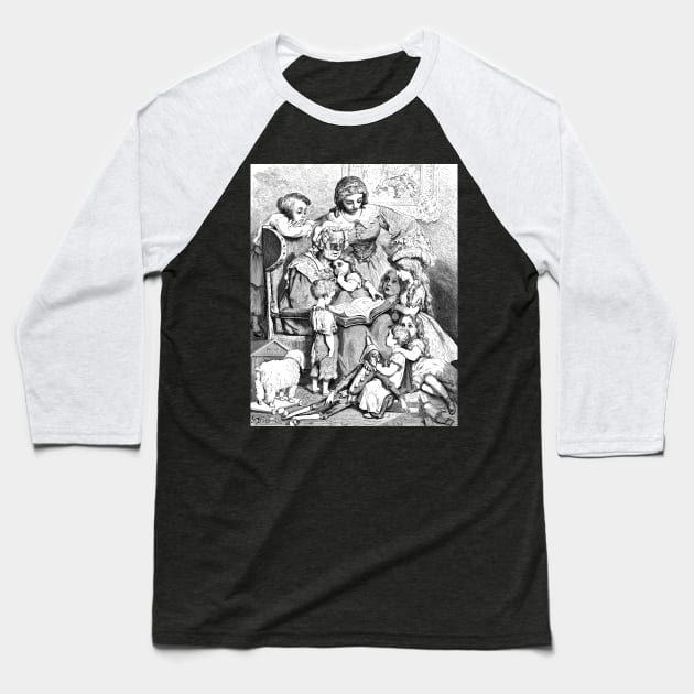 Mother Goose -Gustave Dore Baseball T-Shirt by forgottenbeauty